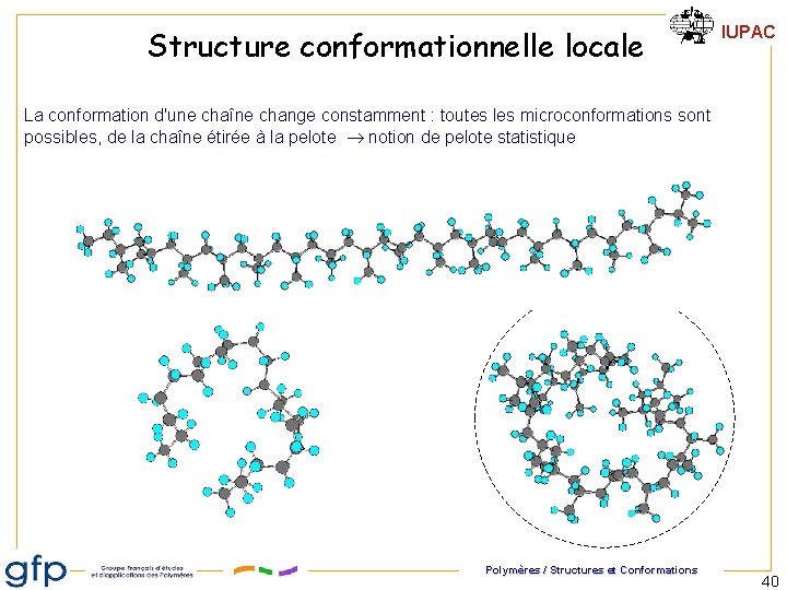 Structure conformationnelle locale IUPAC La conformation d'une chaîne change constamment : toutes les microconformations Structure conformationnelle locale IUPAC La conformation d'une chaîne change constamment : toutes les microconformations