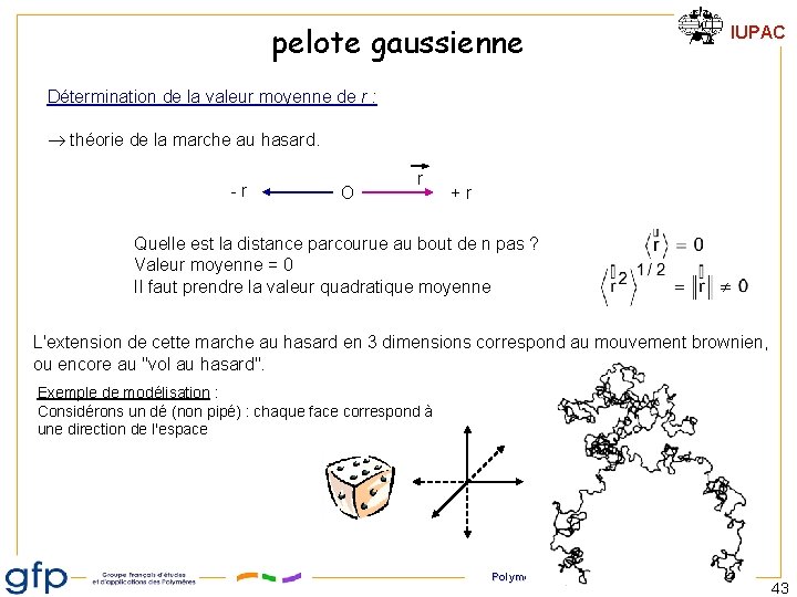 pelote gaussienne IUPAC Détermination de la valeur moyenne de r : théorie de la pelote gaussienne IUPAC Détermination de la valeur moyenne de r : théorie de la