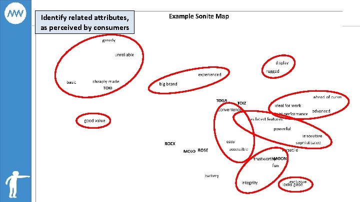 Identify related attributes, as perceived by consumers 