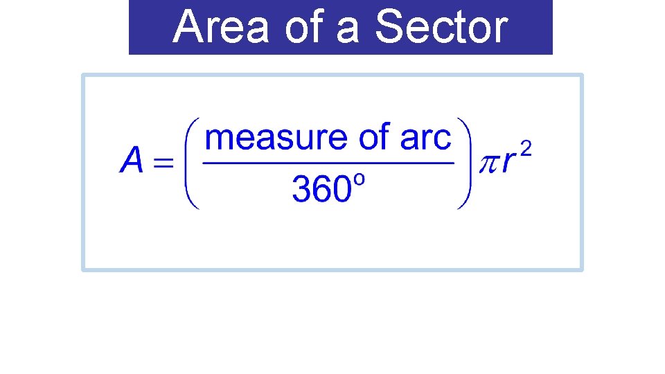 Area of a Sector 