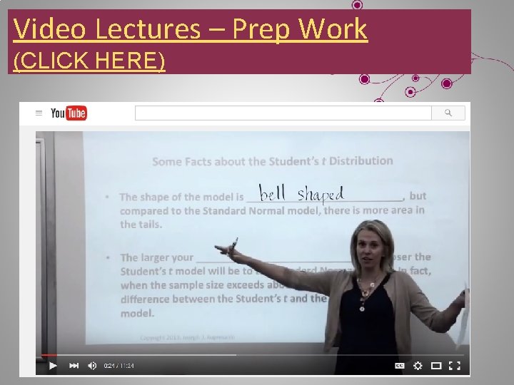 Video Lectures – Prep Work (CLICK HERE) 