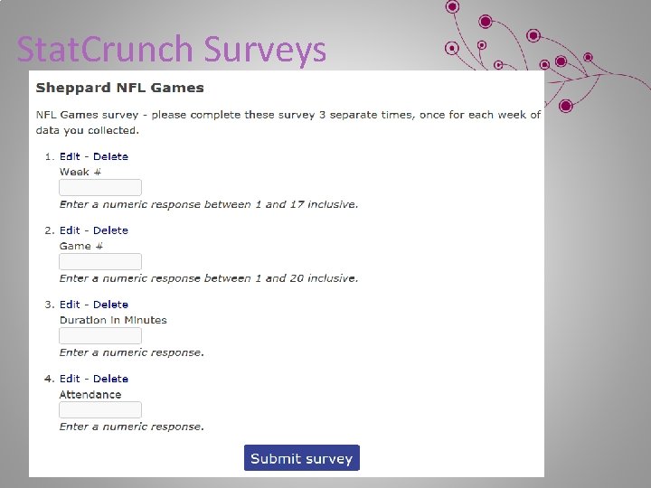 Stat. Crunch Surveys 