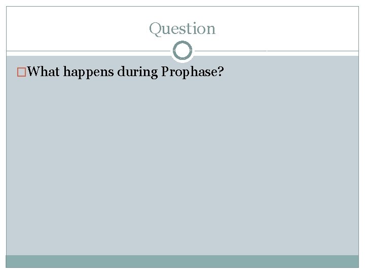 Question �What happens during Prophase? 