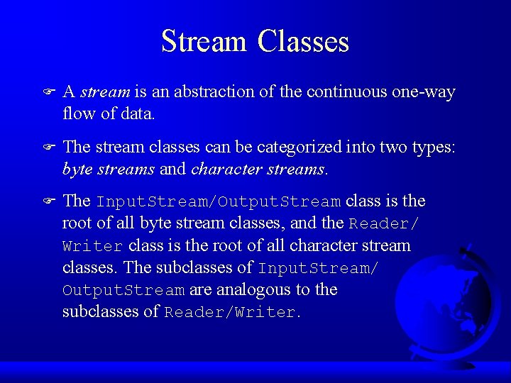 F Stream Class Example Chapter 15 Input and Output F Stream Classes