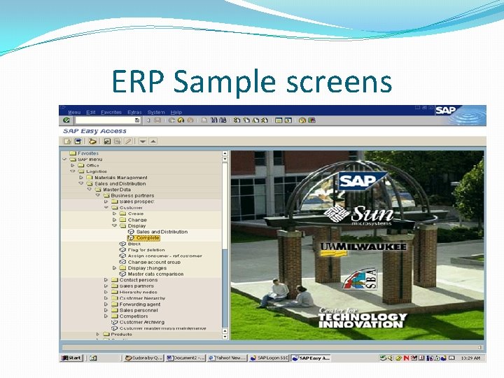 ERP Sample screens ERP Sample screens