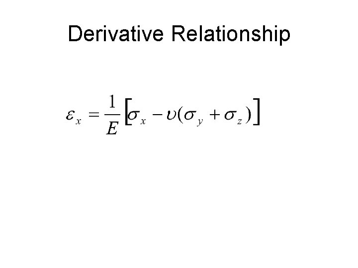 Derivative Relationship Derivative Relationship