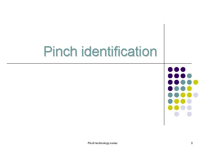 Pinch identification Pinch technology series 3 Pinch identification Pinch technology series 3