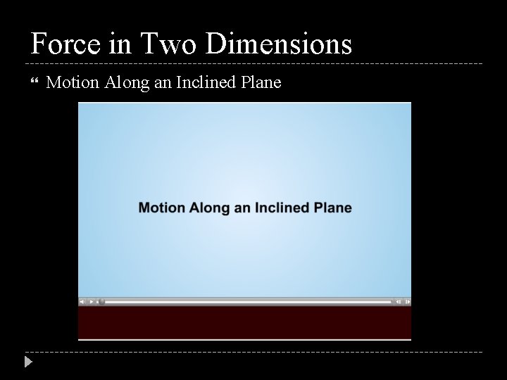 Force in Two Dimensions Motion Along an Inclined Plane 