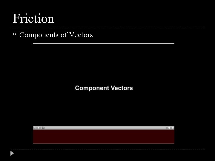 Friction Components of Vectors 
