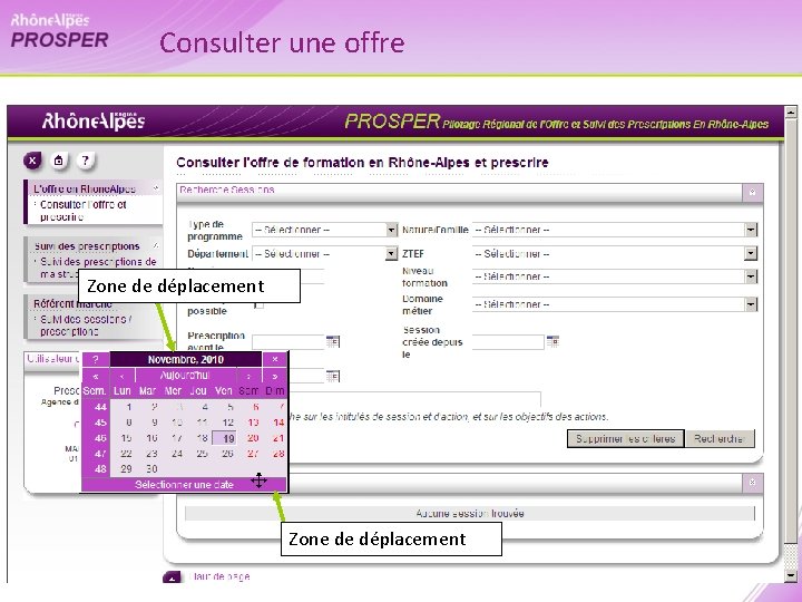 Consulter une offre Zone de déplacement 