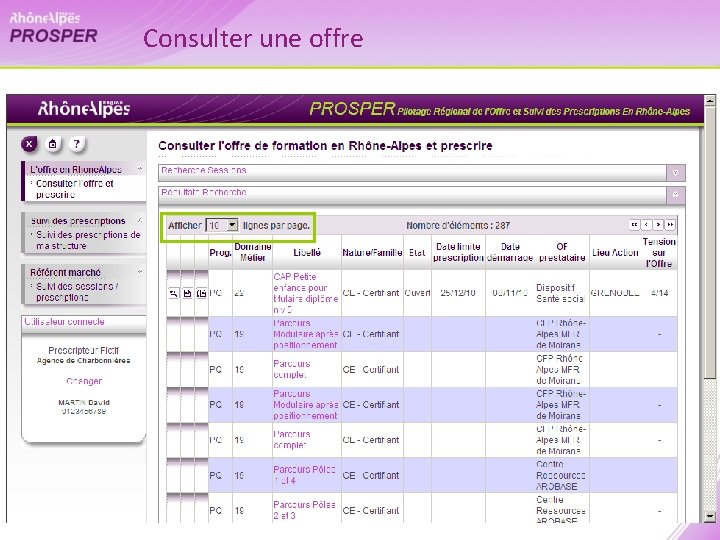 Consulter une offre 