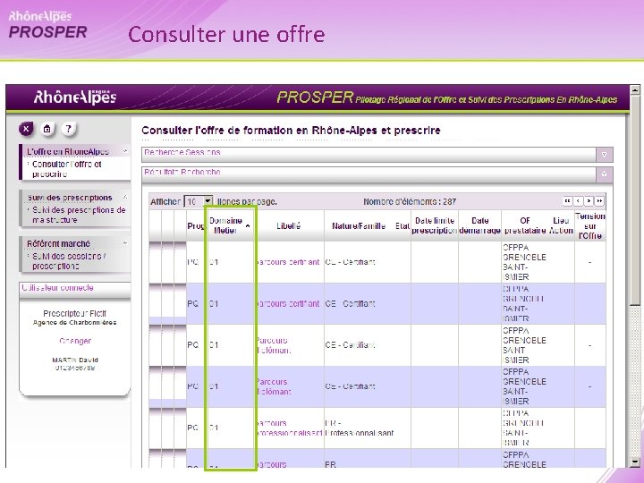 Consulter une offre 