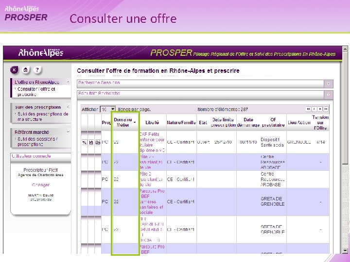 Consulter une offre 