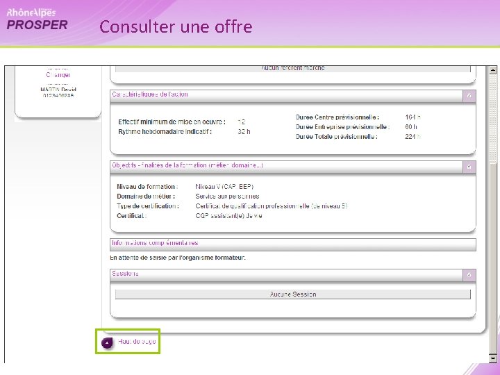 Consulter une offre 