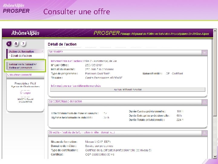 Consulter une offre 