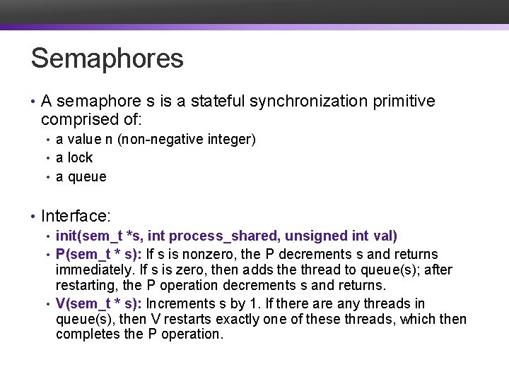 Lecture 17 Semaphores and Conditional Variables CS 105