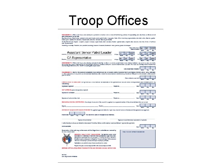 Troop Offices 