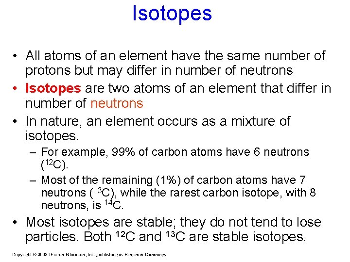 Isotopes • All atoms of an element have the same number of protons but Isotopes • All atoms of an element have the same number of protons but