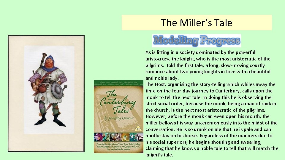 The Miller’s Tale As is fitting in a society dominated by the powerful aristocracy,