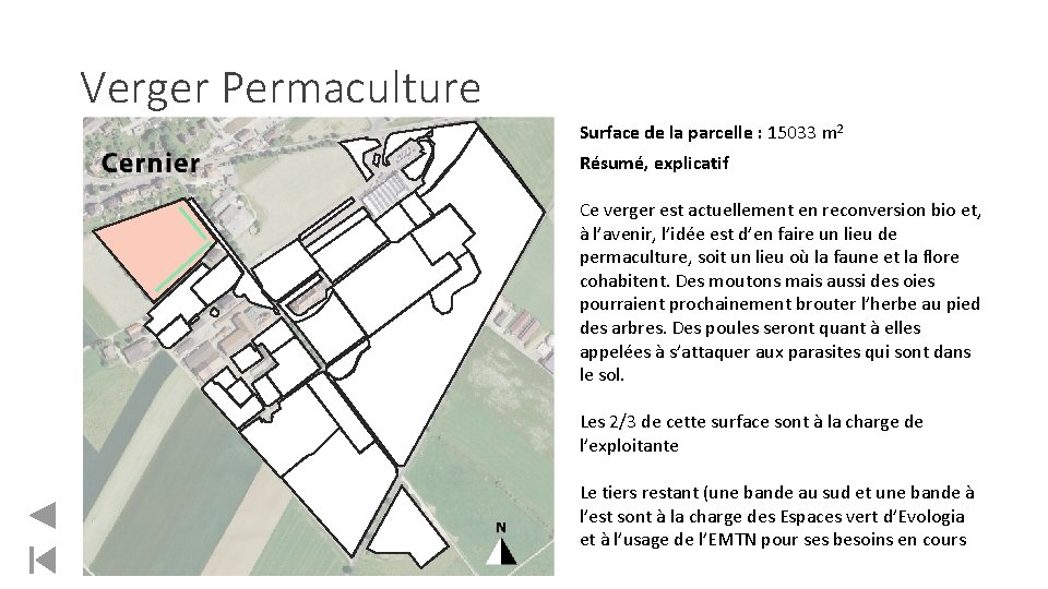 Verger Permaculture Surface de la parcelle : 15033 m 2 Résumé, explicatif Ce verger