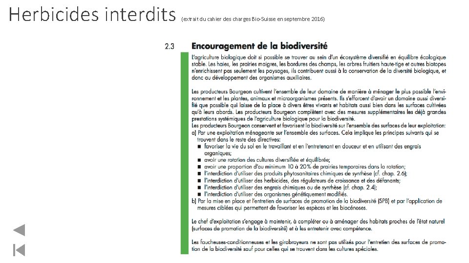 Herbicides interdits (extrait du cahier des charges Bio-Suisse en septembre 2016) 