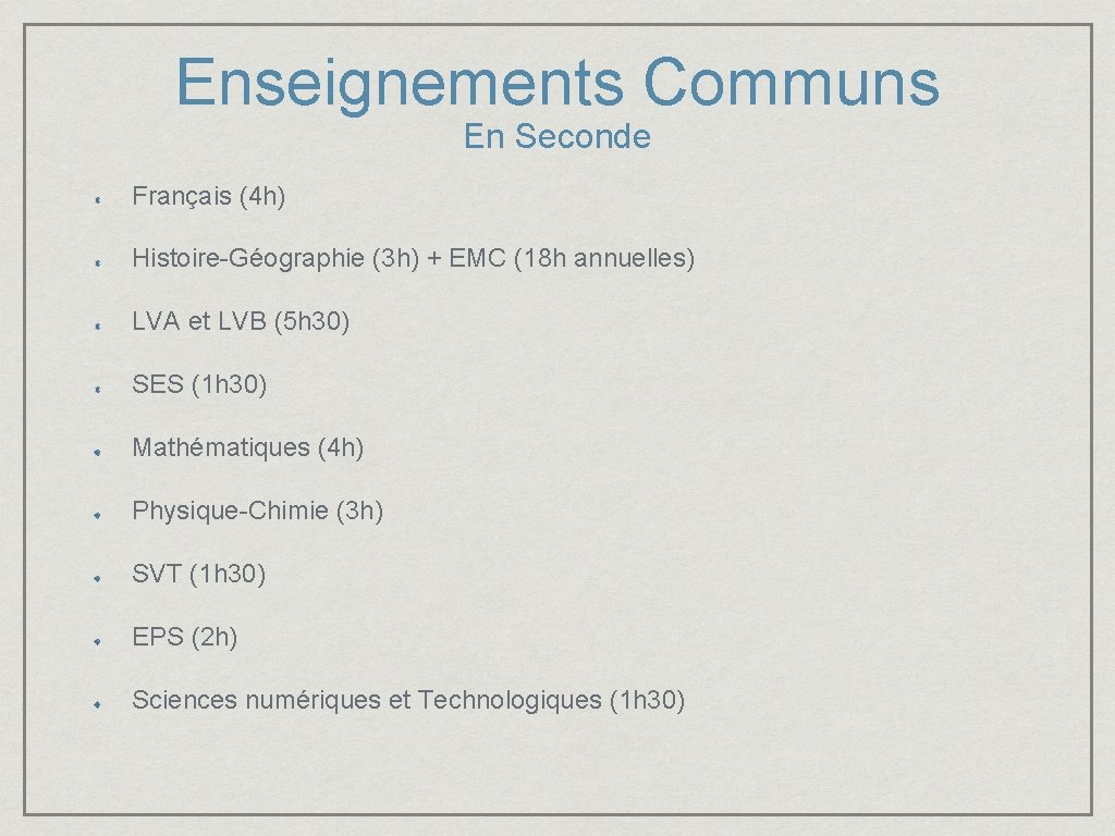 Enseignements Communs En Seconde Français (4 h) Histoire-Géographie (3 h) + EMC (18 h