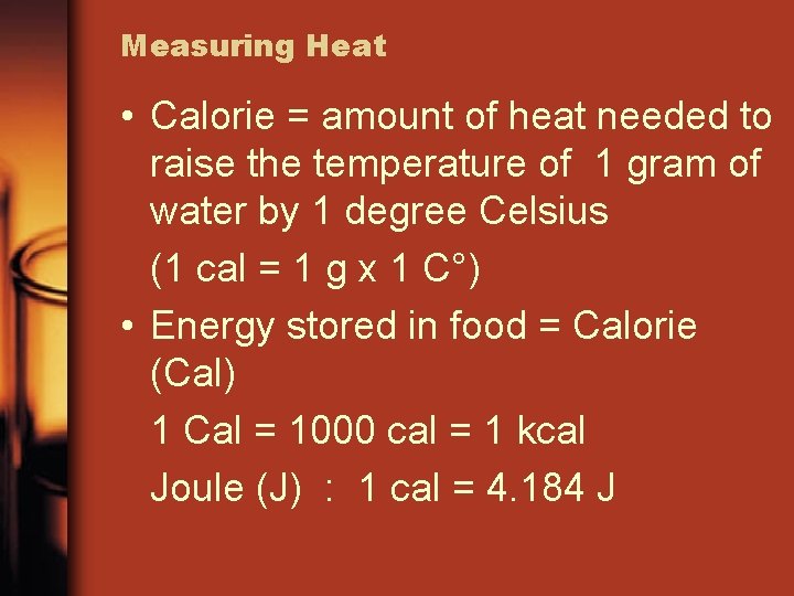 Calories In Physics Thermodynamics I The Nature of Energy The ability
