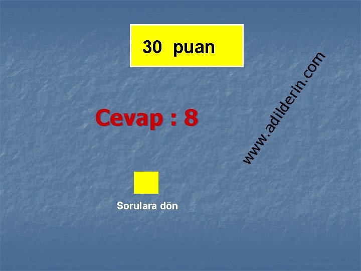 Cevap : 8 Sorulara dön ww w. ad ild er in. c om 30