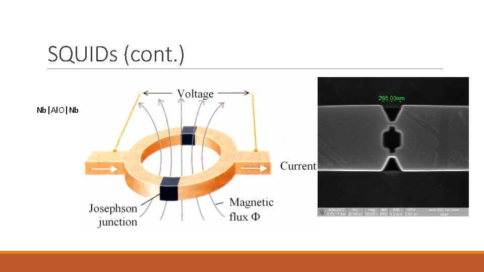 SQUIDs (cont. ) Nb|Al. O|Nb 