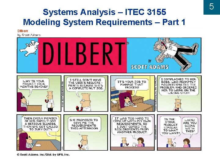 Systems Analysis – ITEC 3155 Modeling System Requirements – Part 1 5 