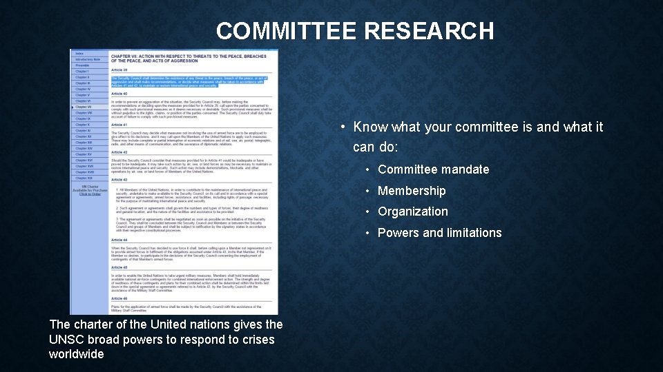 COMMITTEE RESEARCH • Know what your committee is and what it can do: •