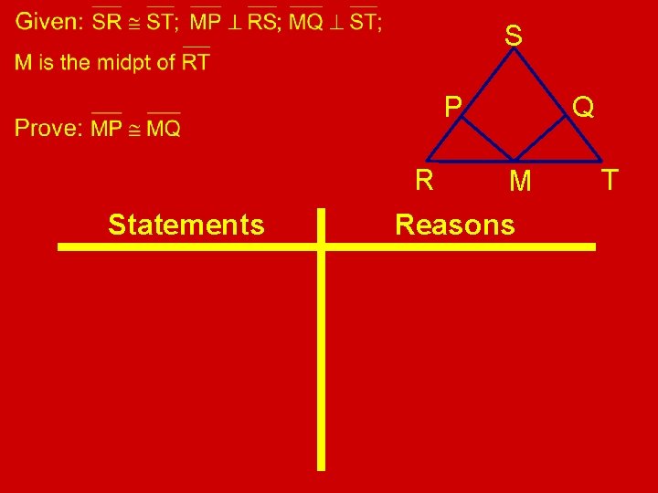 S P R Statements Q M Reasons T 