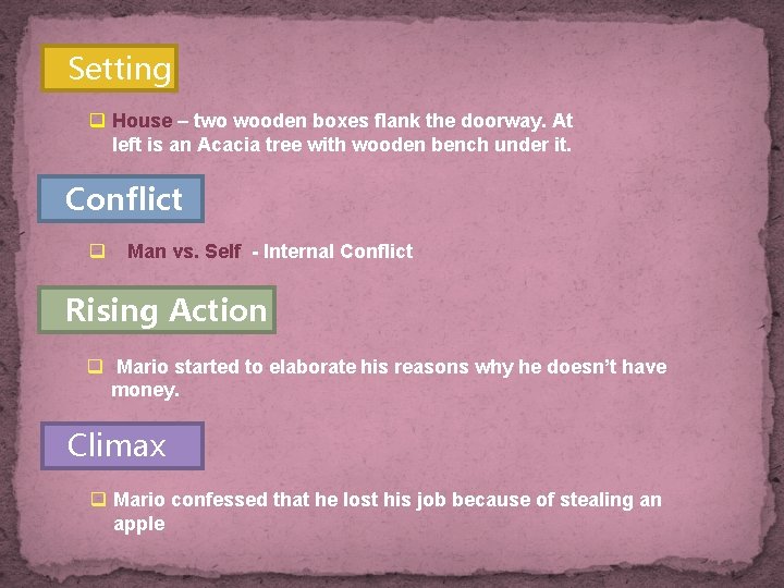 Setting q House – two wooden boxes flank the doorway. At left is an