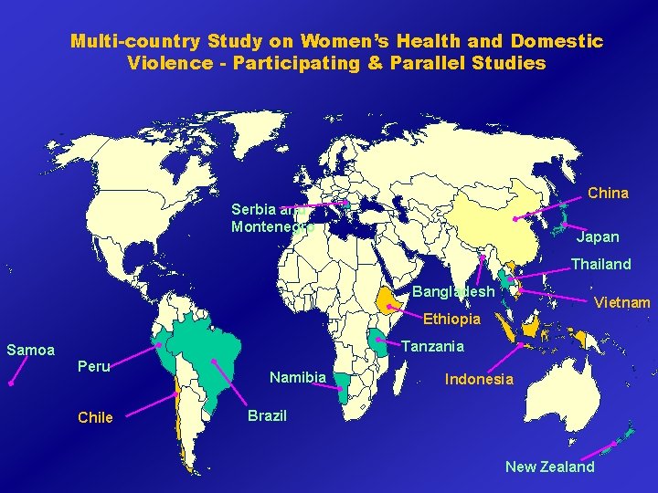 Multi-country Study on Women’s Health and Domestic Violence - Participating & Parallel Studies China