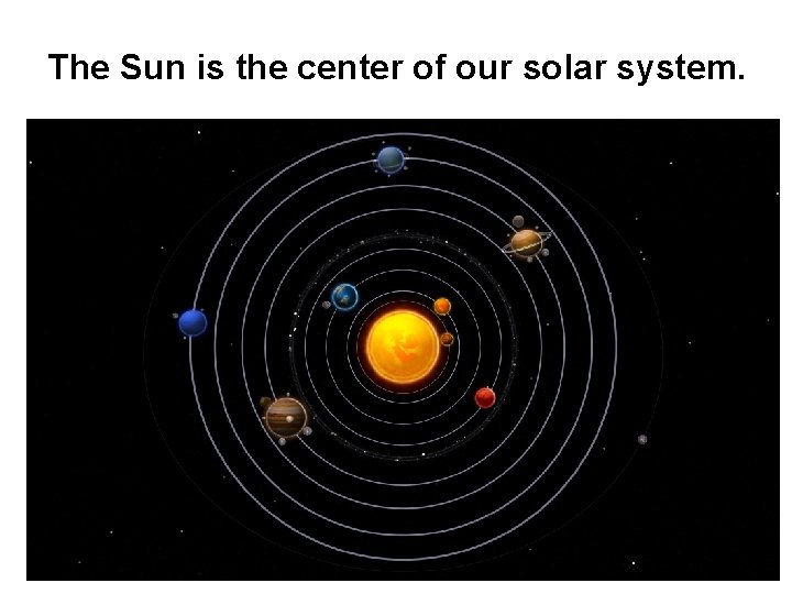 The Sun is the center of our solar system. 