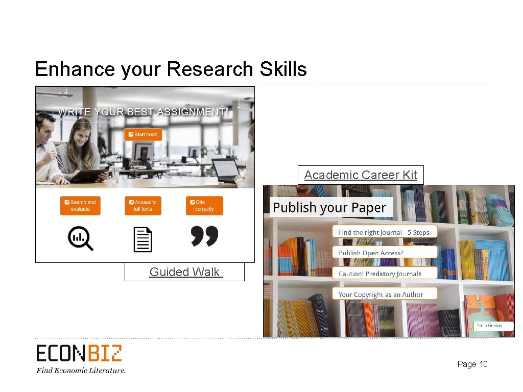 Enhance your Research Skills Academic Career Kit Guided Walk Page 10 