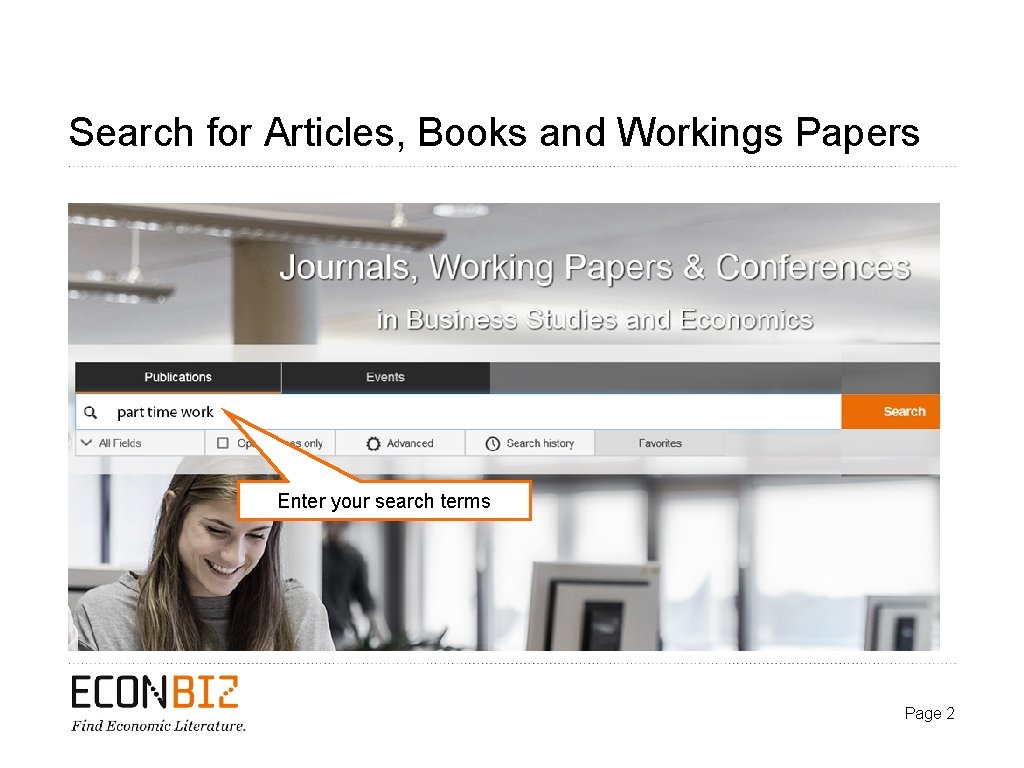 Search for Articles, Books and Workings Papers Enter your search terms Page 2 