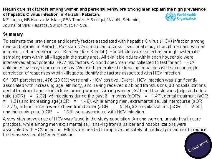 Health care risk factors among women and personal behaviors among men explain the high