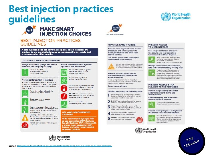 Best injection practices guidelines Source: http: //www. who. int/infection-prevention/tools/injections/IS_best-practices-guidelines. pdf? ua=1 Key ce our