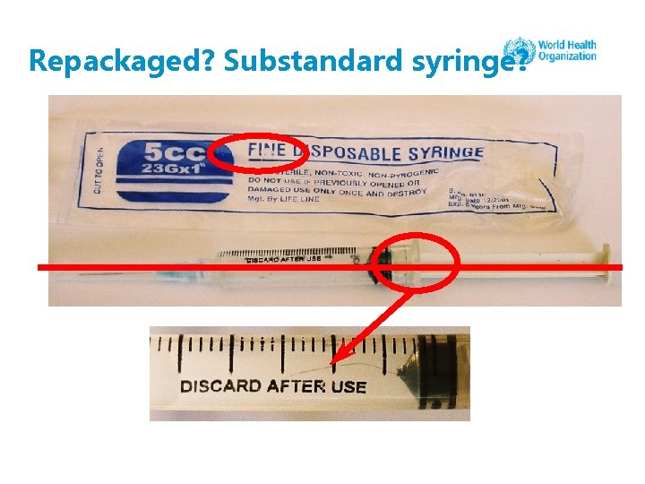 Repackaged? Substandard syringe? 