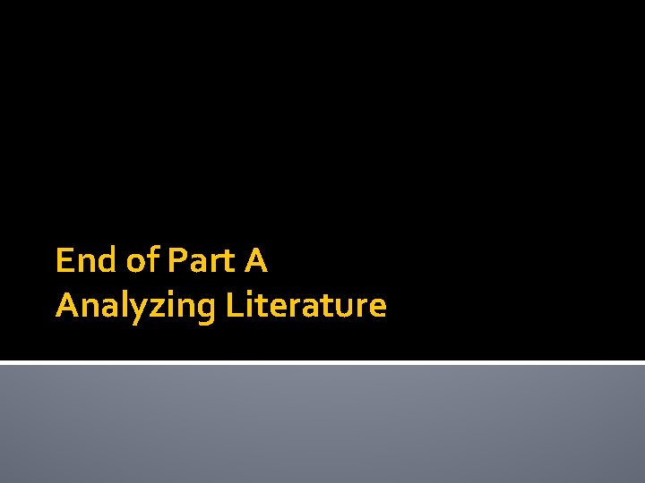 End of Part A Analyzing Literature 