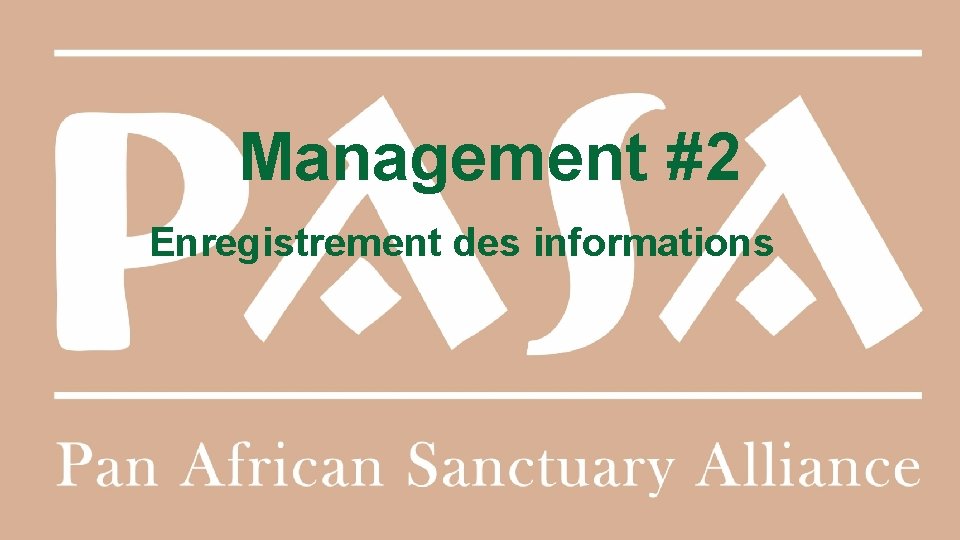 Management #2 Enregistrement des informations 