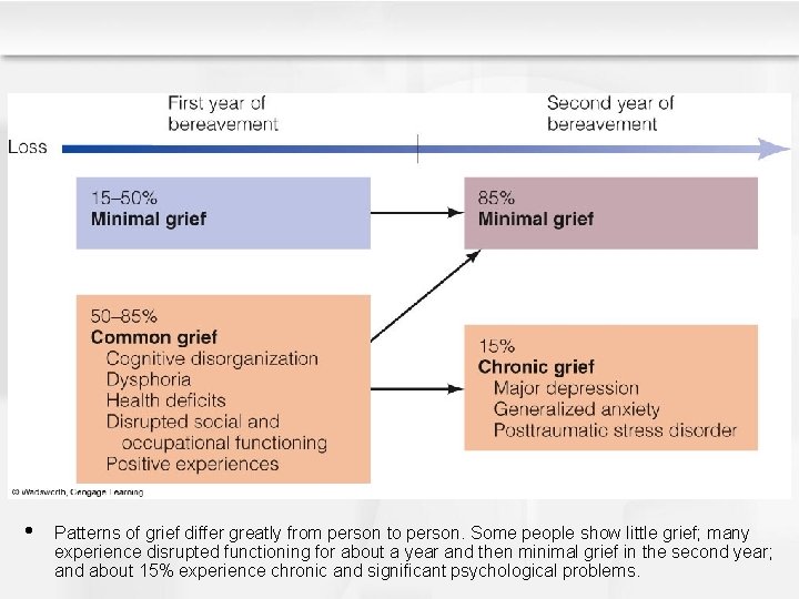  • Patterns of grief differ greatly from person to person. Some people show