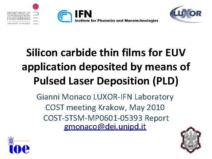 Silicon carbide thin films for EUV application deposited by means of Pulsed Laser Deposition