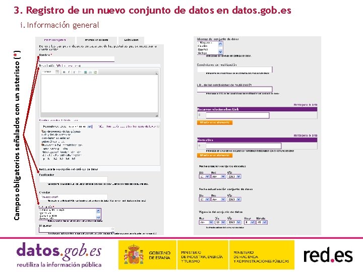 3. Registro de un nuevo conjunto de datos en datos. gob. es Campos obligatorios