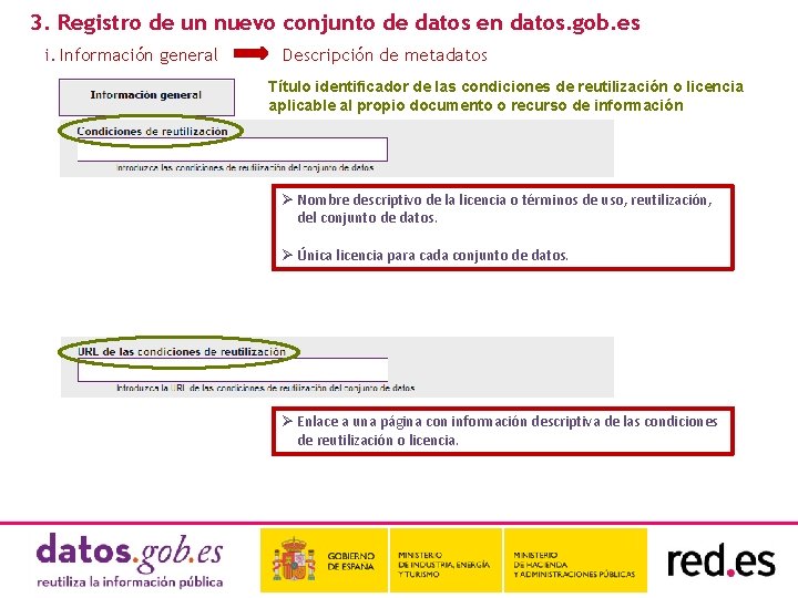 3. Registro de un nuevo conjunto de datos en datos. gob. es i. Información