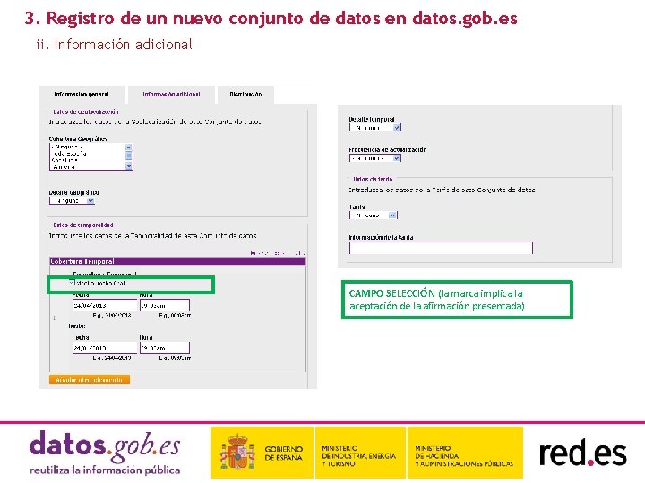 3. Registro de un nuevo conjunto de datos en datos. gob. es ii. Información