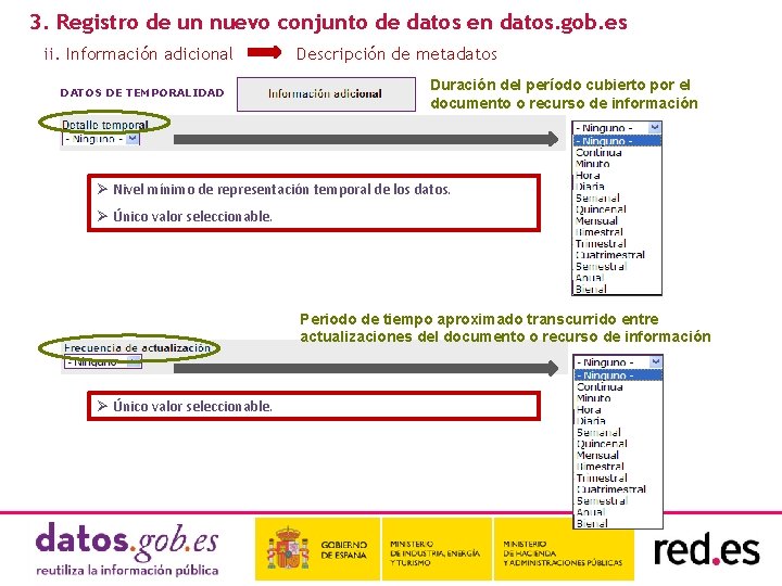 3. Registro de un nuevo conjunto de datos en datos. gob. es ii. Información