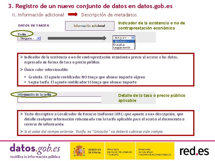 3. Registro de un nuevo conjunto de datos en datos. gob. es ii. Información