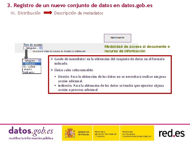 3. Registro de un nuevo conjunto de datos en datos. gob. es iii. Distribución